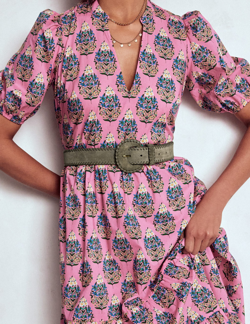 BODEN Covered Whipstitch Belt-Deep Olive outlook