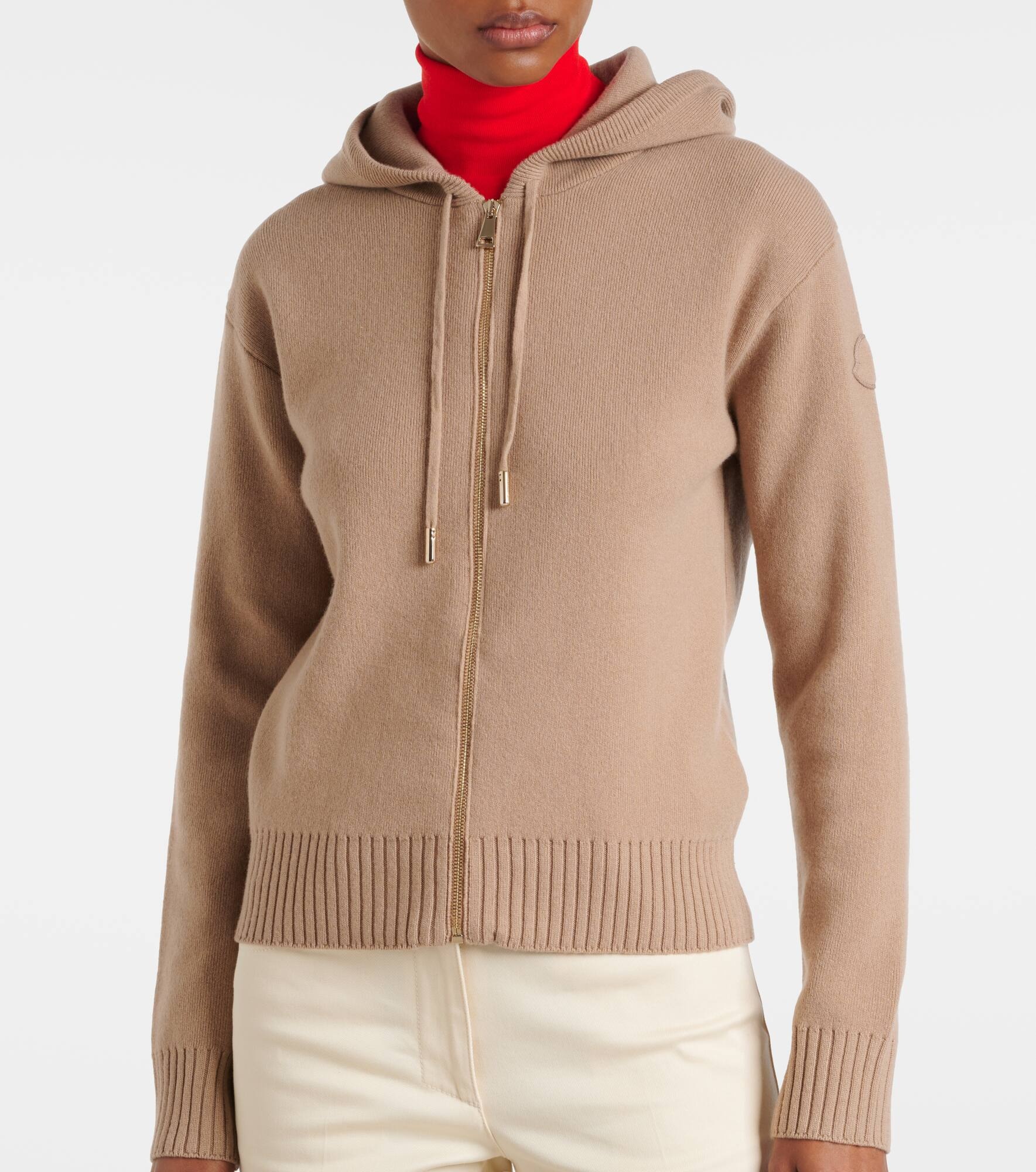 Zip-up wool and cashmere hoodie - 5