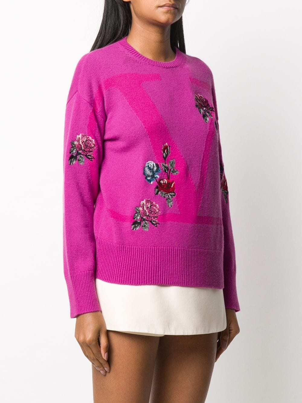 VLOGO floral motif jumper - 3