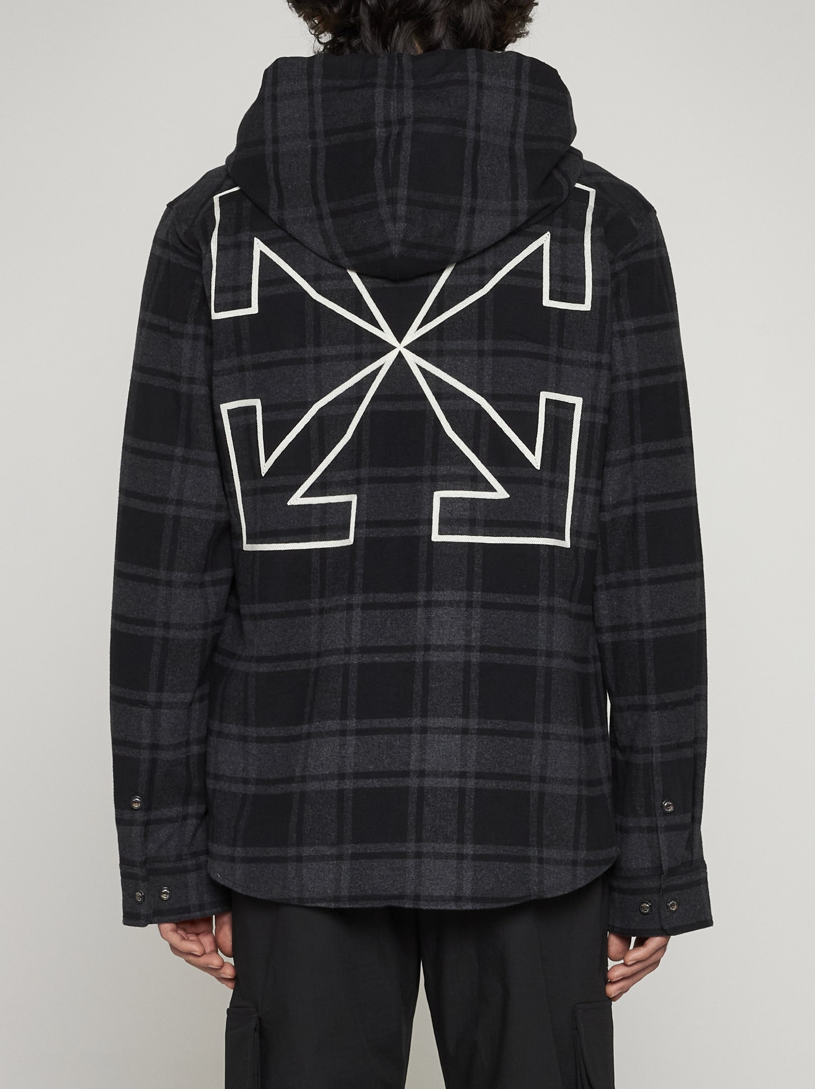 Outline Arrow check flannel overshirt - 4