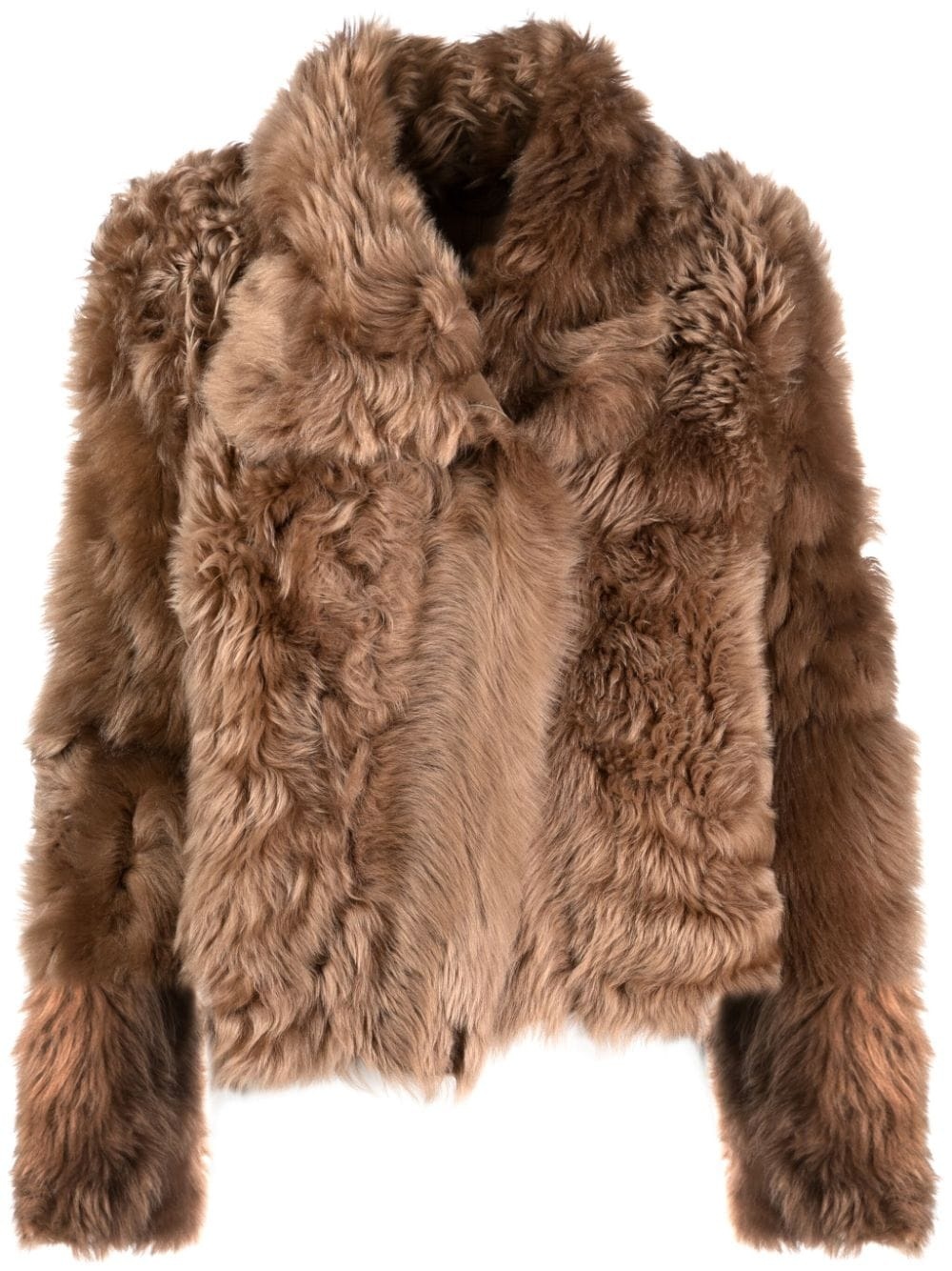 shearling stand up-collar jacket - 1