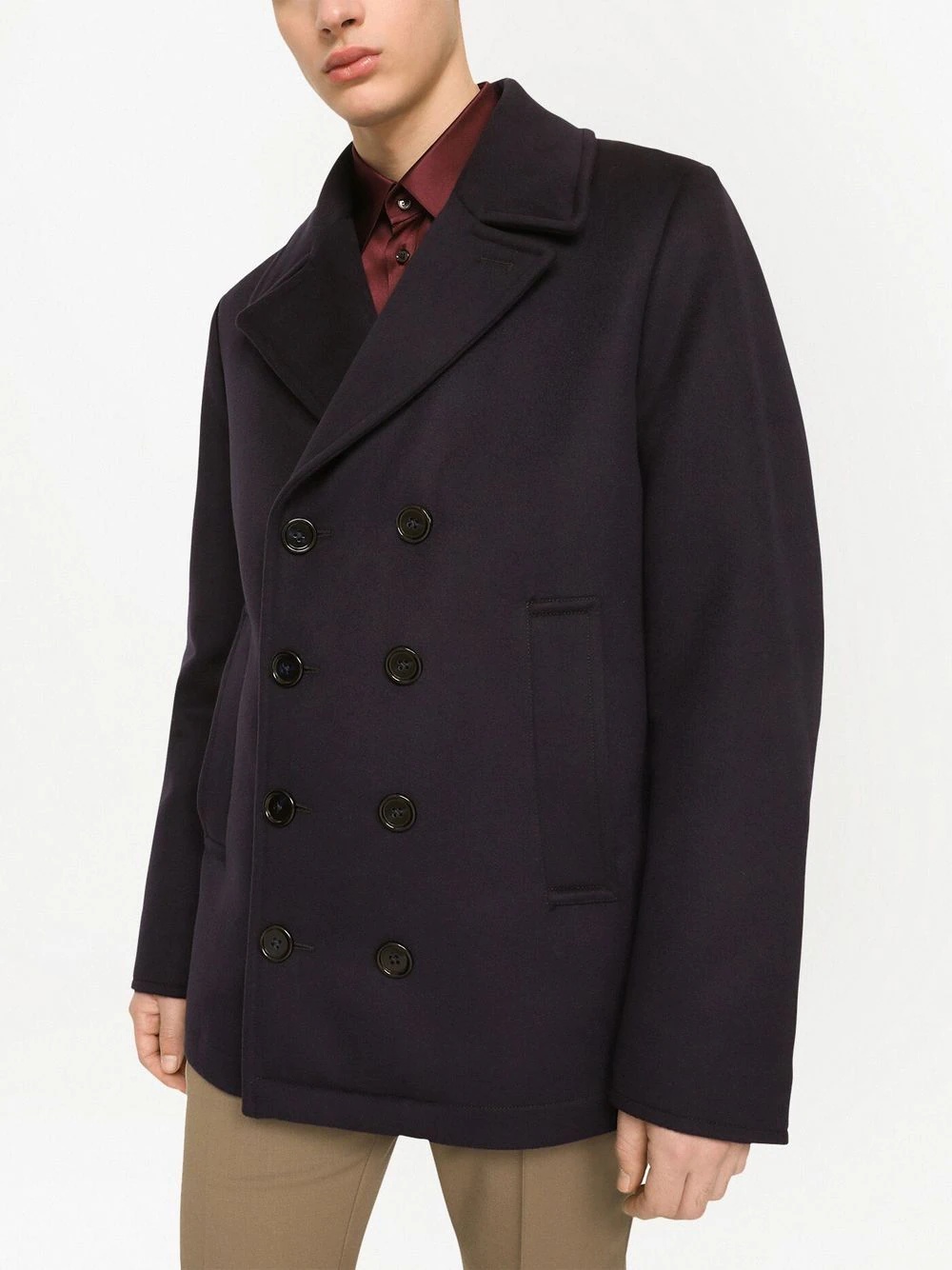 double-breasted cashmere peacoat - 5