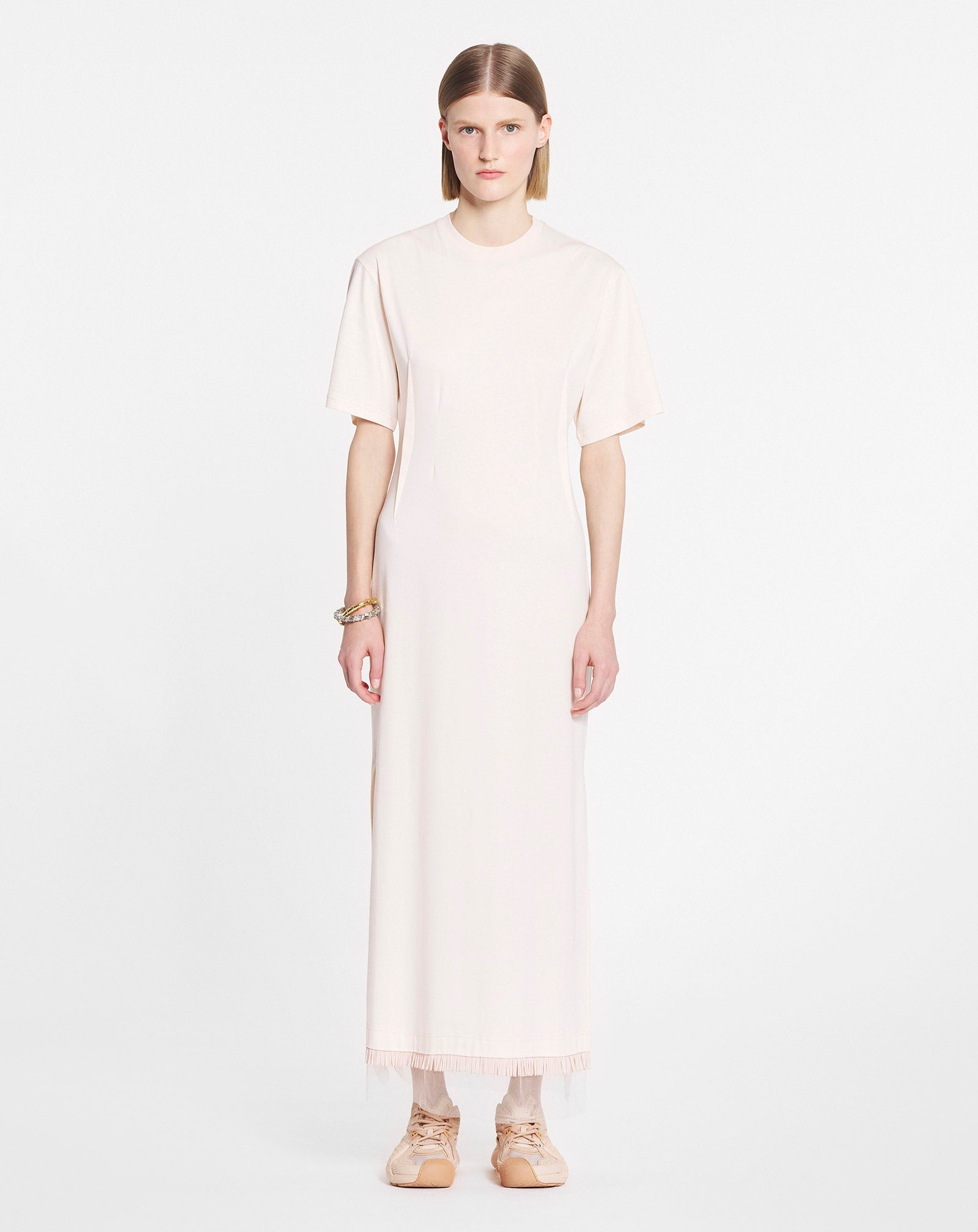 LONG T-SHIRT DRESS WITH EMBROIDERY - 2