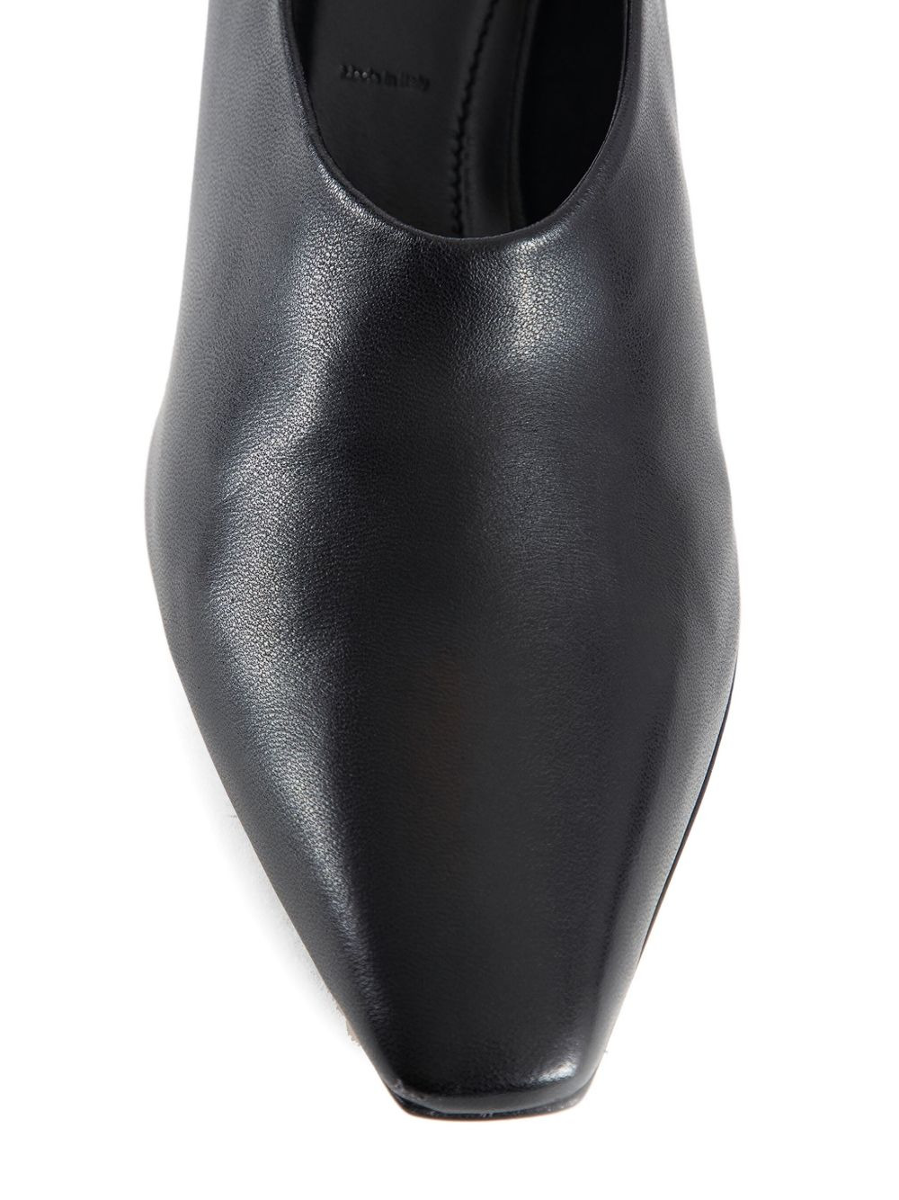 60mm square toe leather loafers - 4