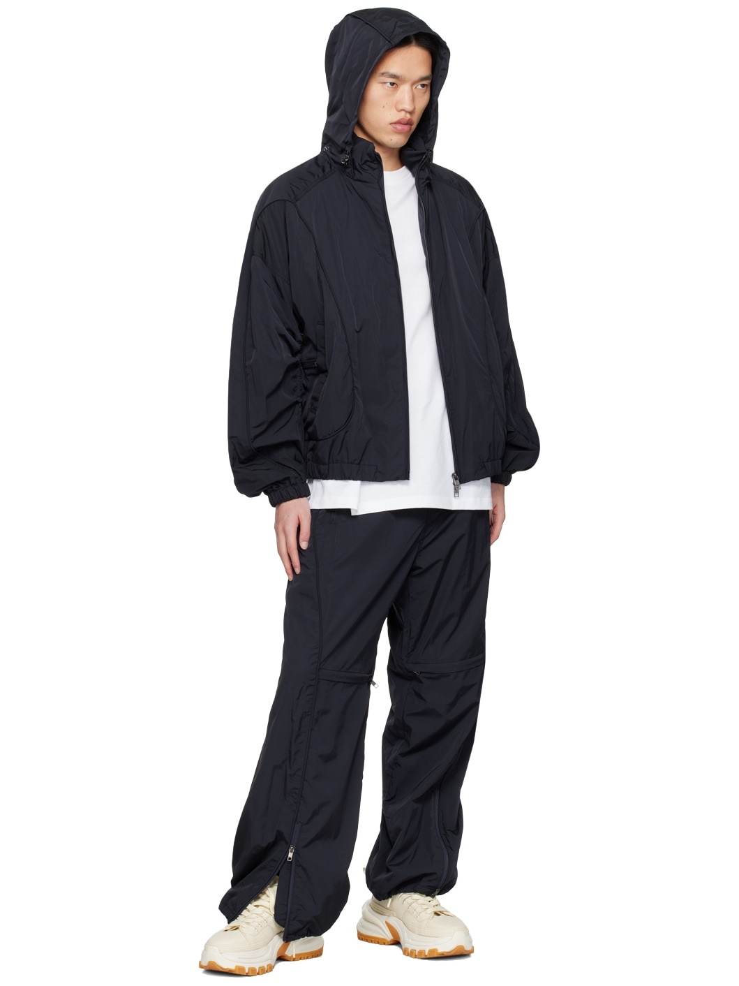 Navy Paneled Track Pants - 4