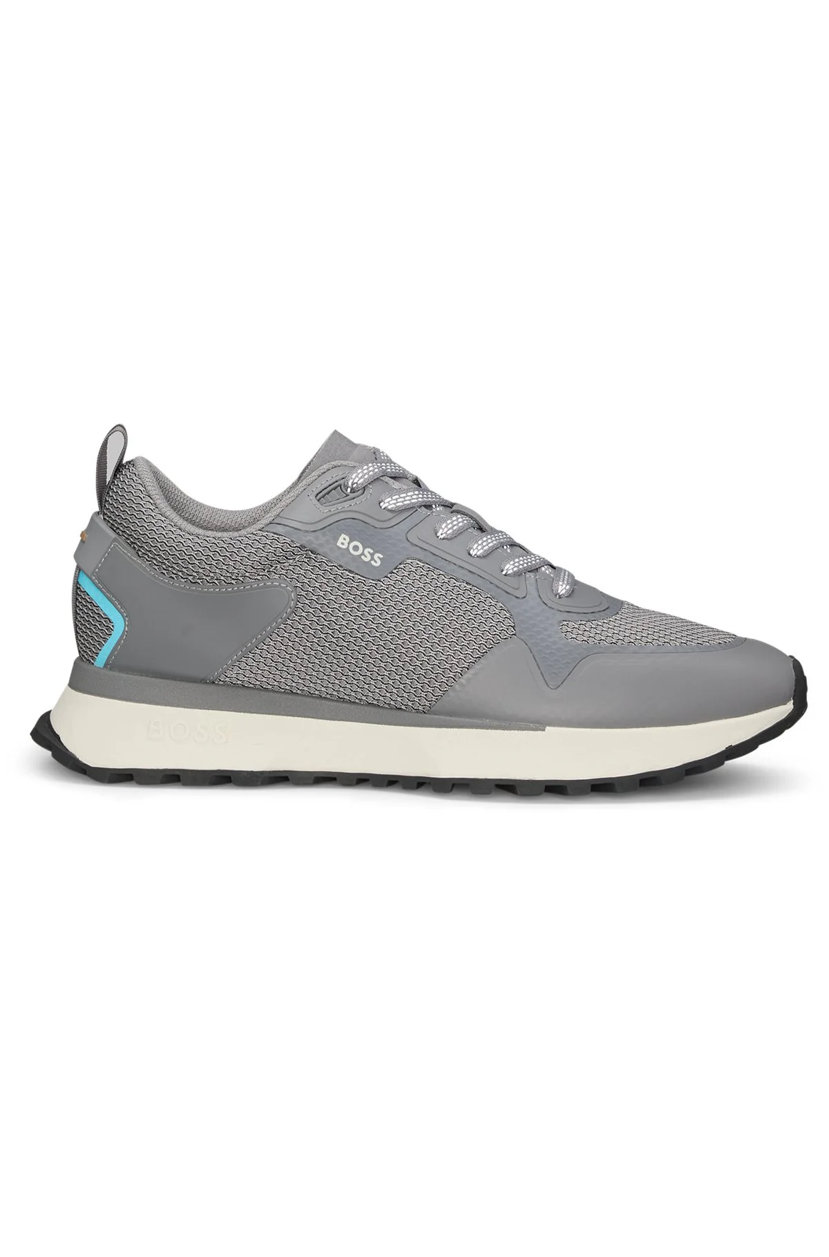 MIXED-MATERIAL TRAINERS WITH MESH DETAILS AND BRANDING - 1