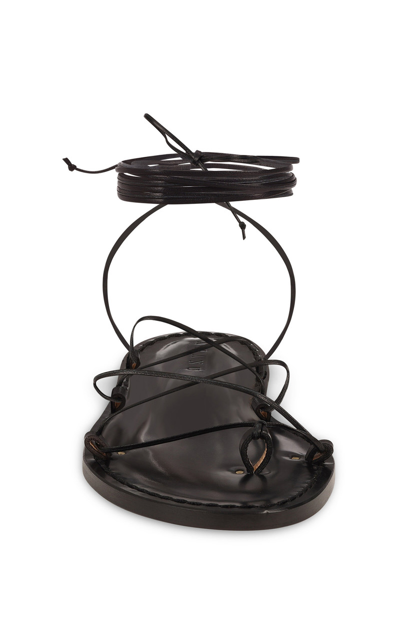 AMANU Serengetti Leather Sandals black outlook