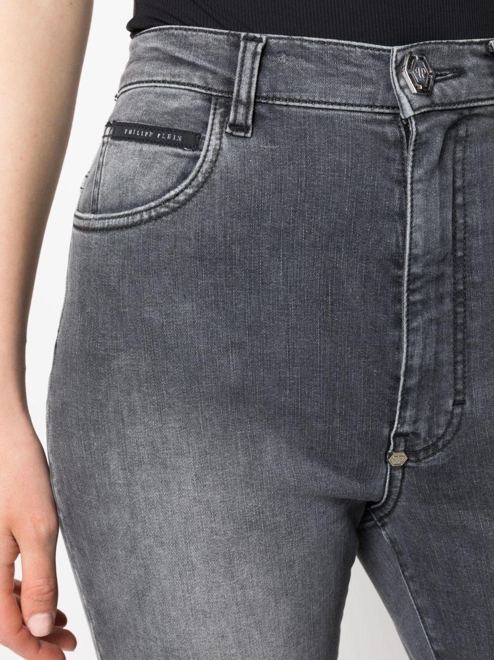 high-waisted denim jeggings - 5