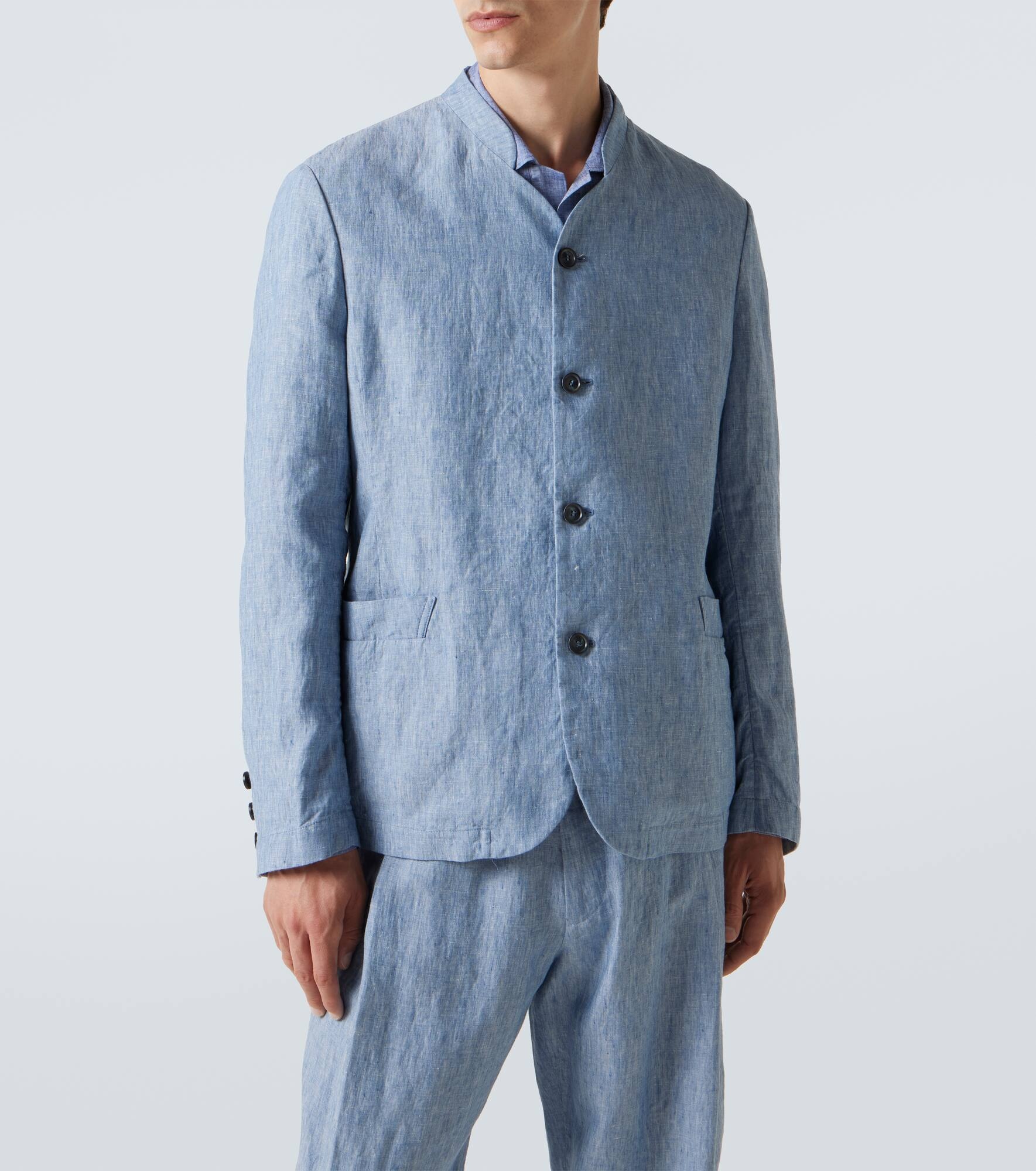 Single-breasted linen jacket - 3