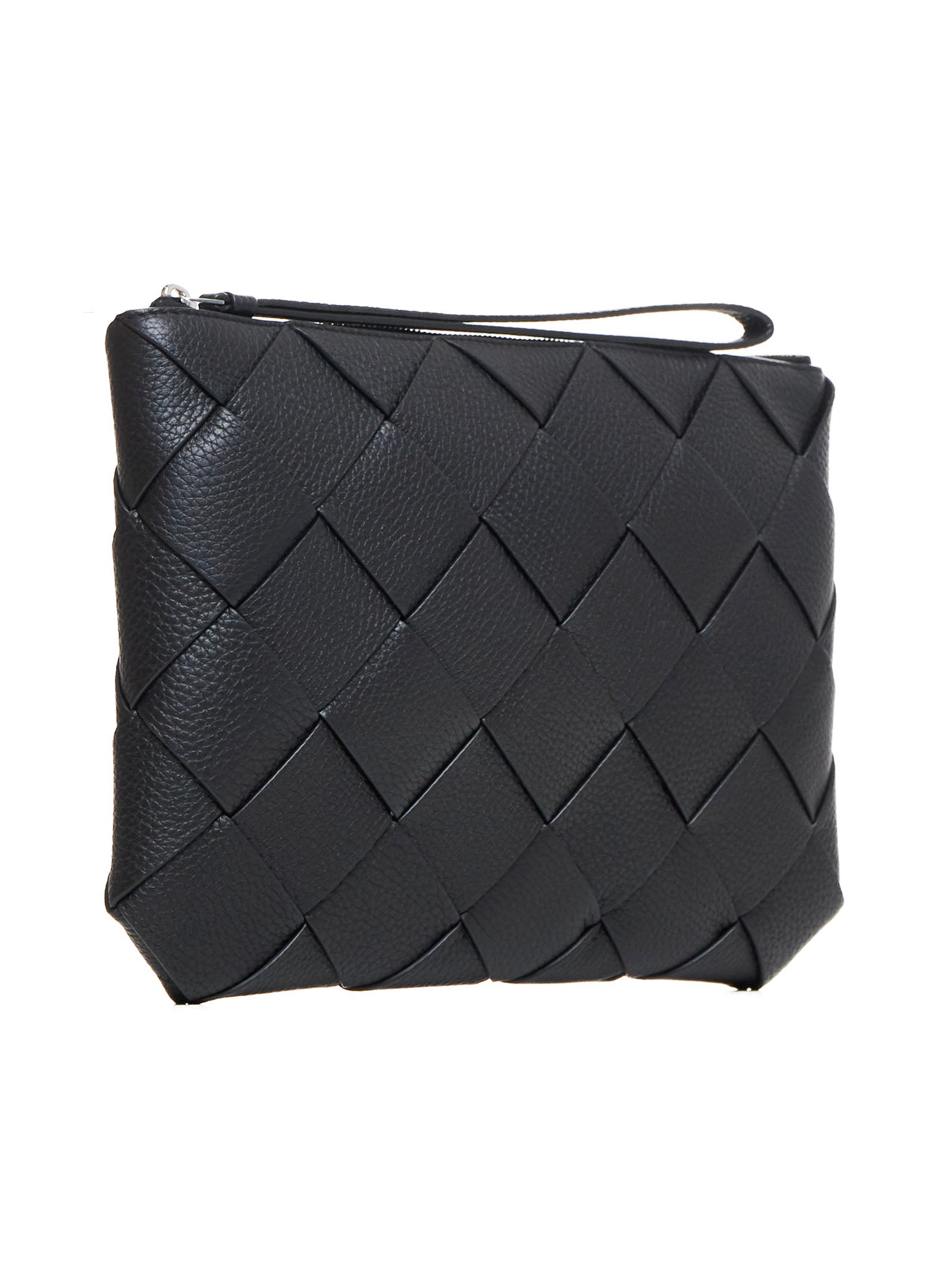 Bottega Veneta Men Diago Intreccio Leather Clutch Bag - 2