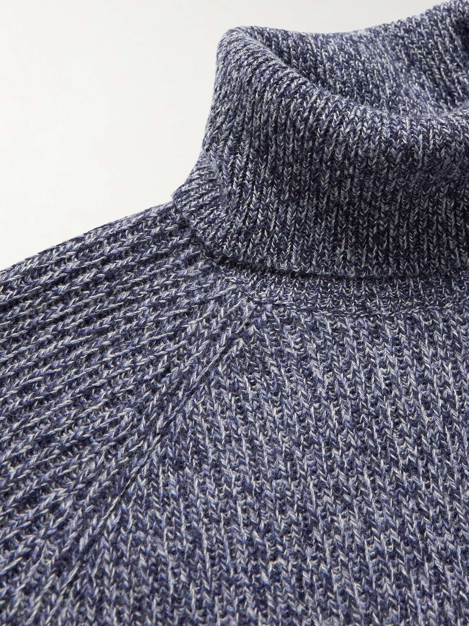 Ribbed Virgin Wool, Cashmere and Silk-Blend Rollneck Sweater - 5