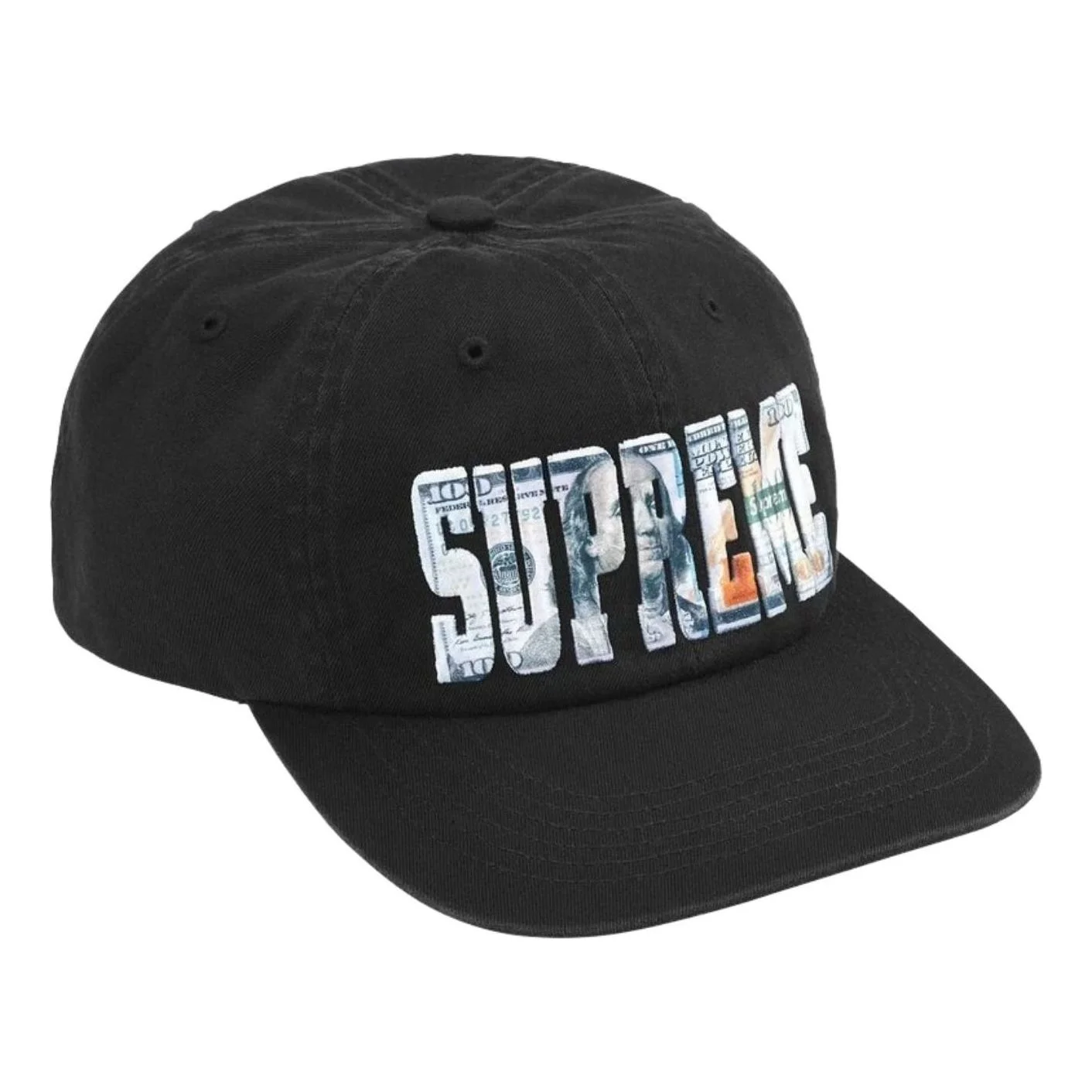 Supreme SS26 Embroidered Money Logo 6-Panel 'Black' SUP-SS26-1003-BLK - 1