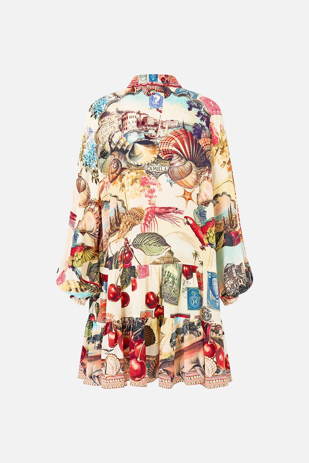 LONG SLEEVE TIERED SHORT DRESS - 7