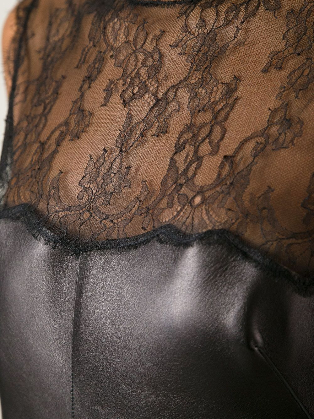 lace-panel corset-design gown - 5