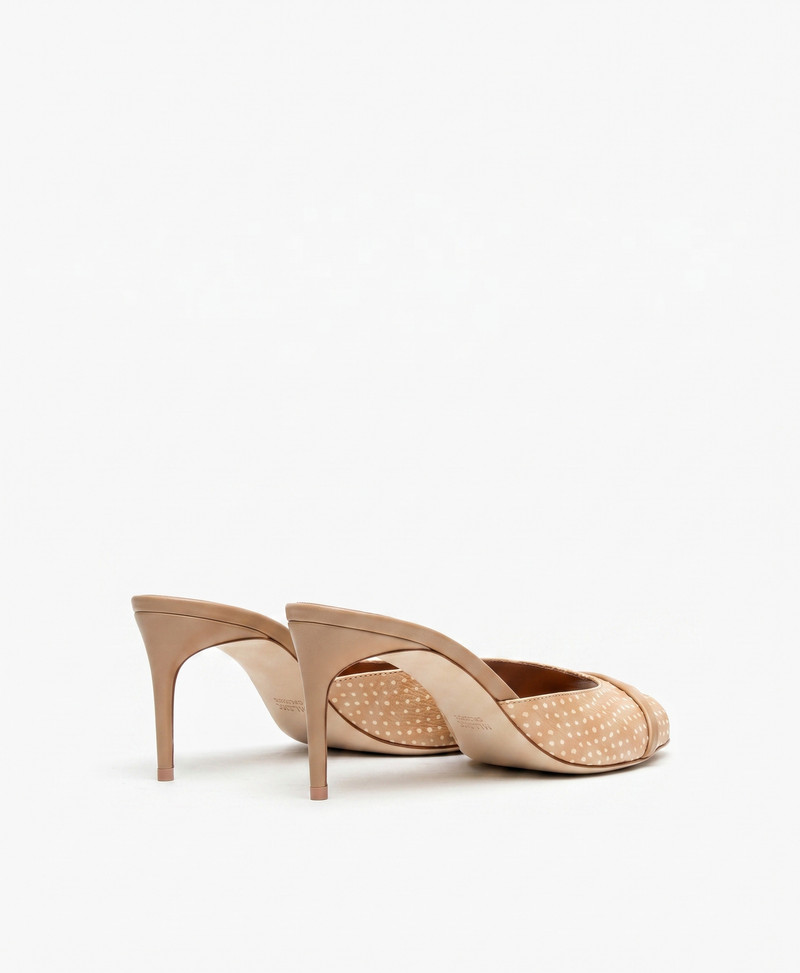 Lumi 70 Beige Polka Dot Leather Sandals 3