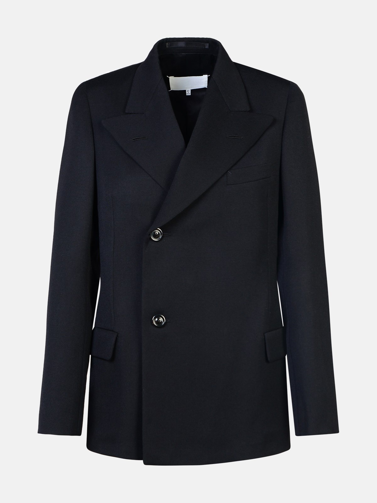 BLACK WOOL BLAZER - 1