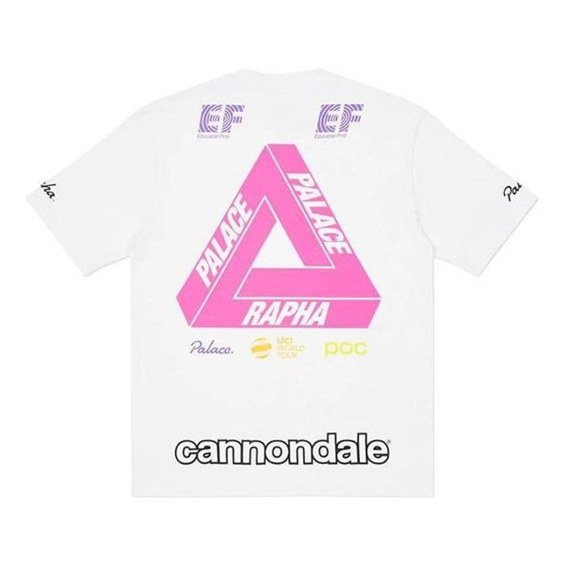 PALACE Rapha Crossover Off Bike Alphabet Logo Round Neck Short Sleeve Unisex White P19TS323 - 1