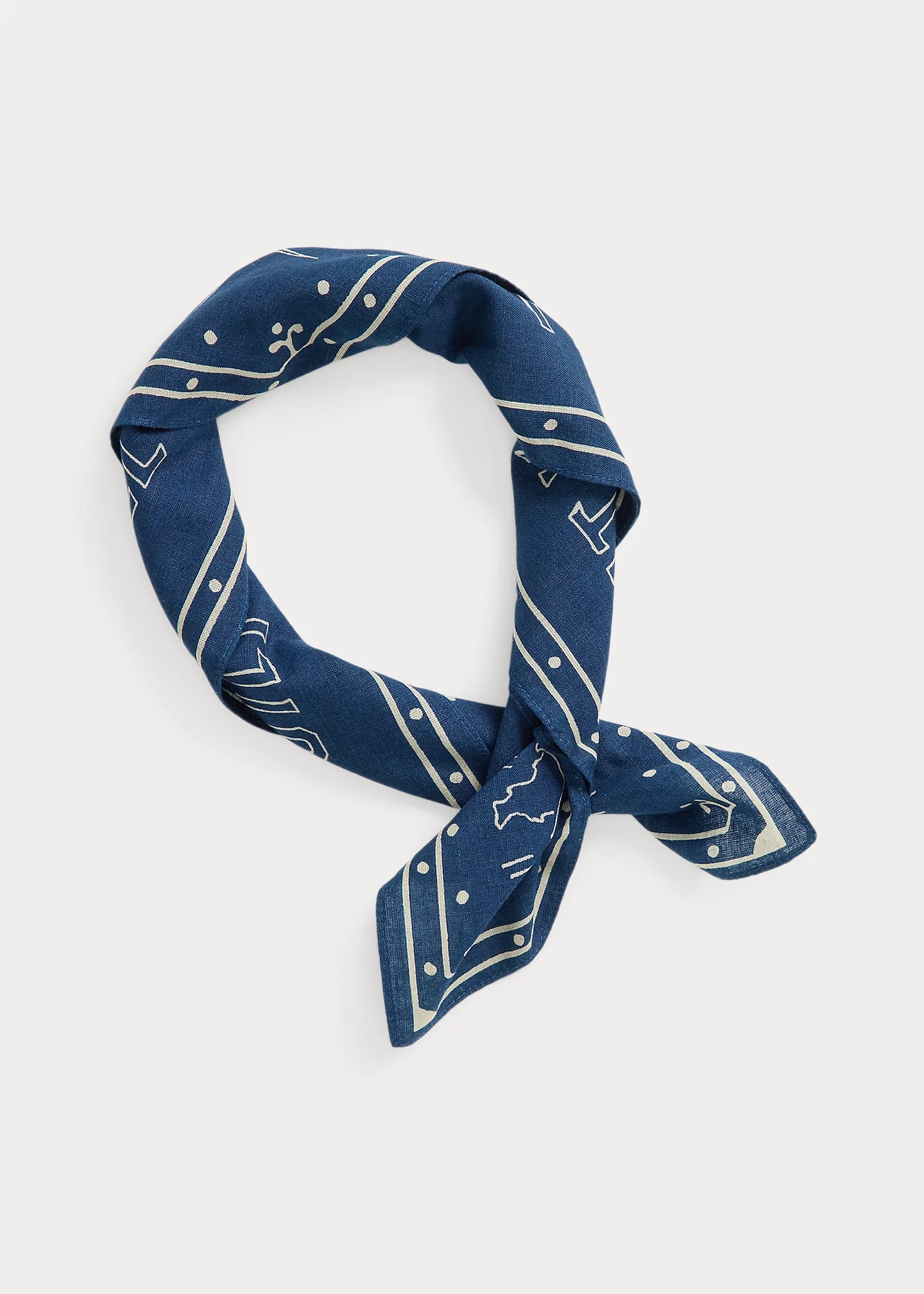 Indigo Cotton Graphic Bandanna - 2
