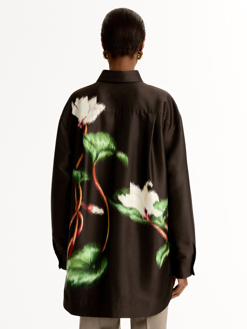 CHINÉ CYCLAMEN SILK MIKADO BLOUSE 4