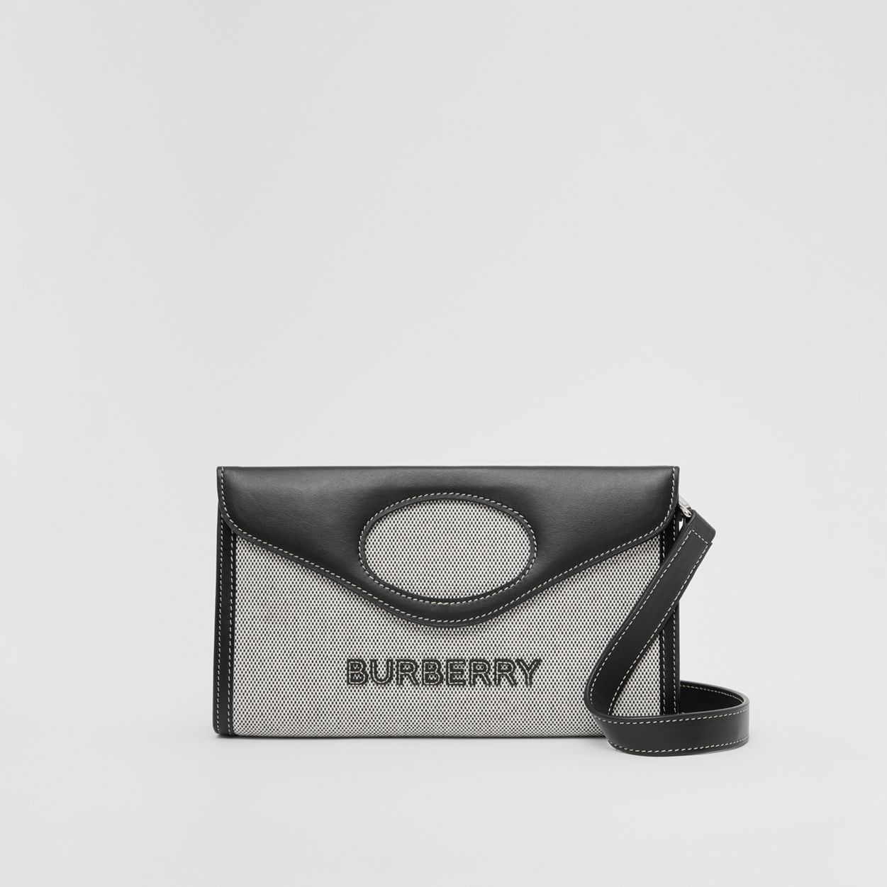 Canvas and Leather Foldover Pocket Bag - 1