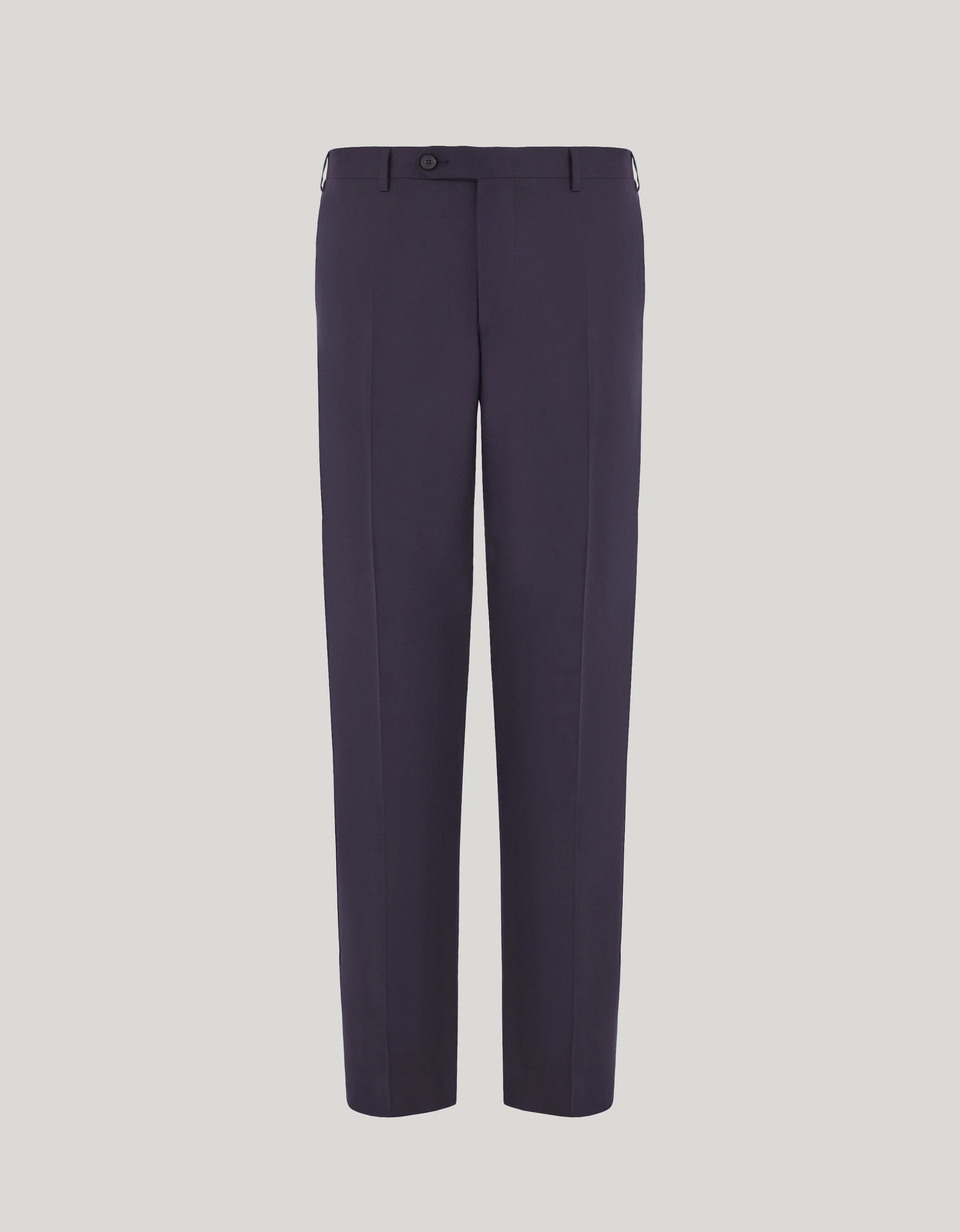 NAVY BLUE 180’S WOOL REGULAR-FIT PANTS - 1