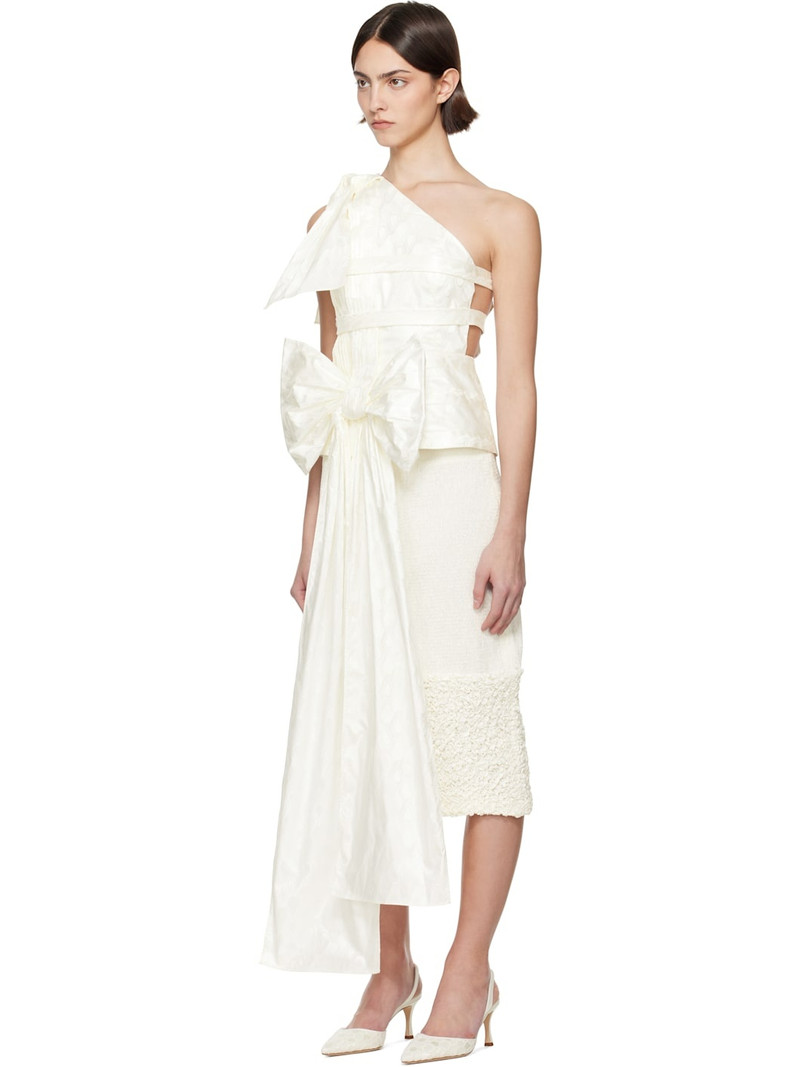 SUPER YAYA SSENSE Exclusive Bridal Capsule Beatrice Bow Top outlook
