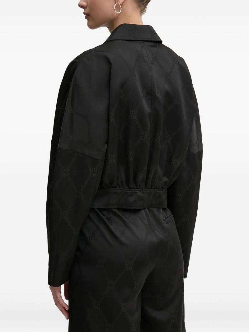 HUGO monogram-pattern zip-up jacket outlook