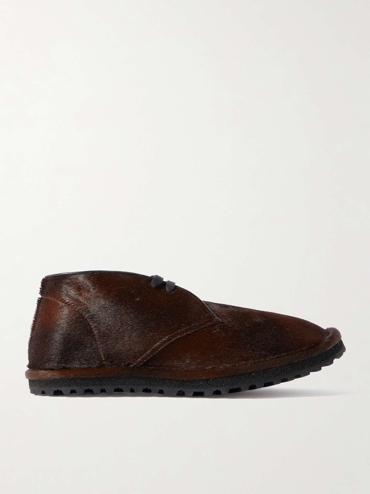 Leather-Trimmed Calf Hair Desert Boots - 1