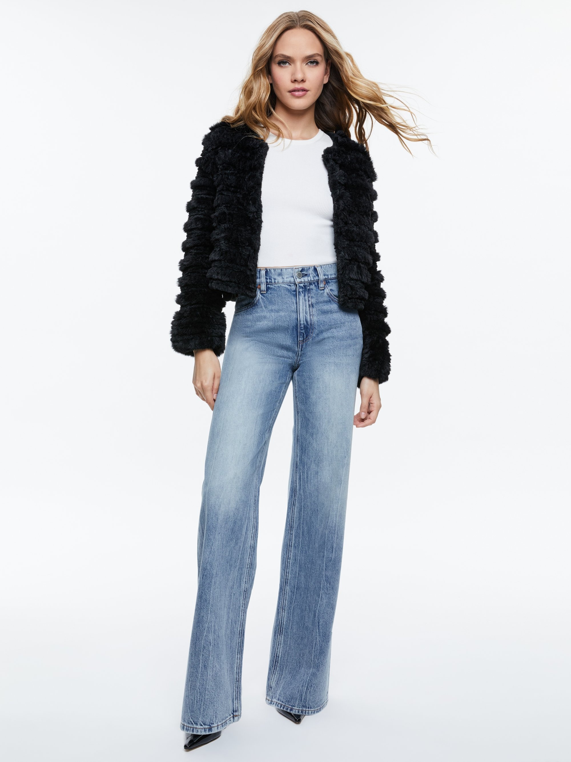 FAWN FAUX FUR TEXTURED JACKET - 3
