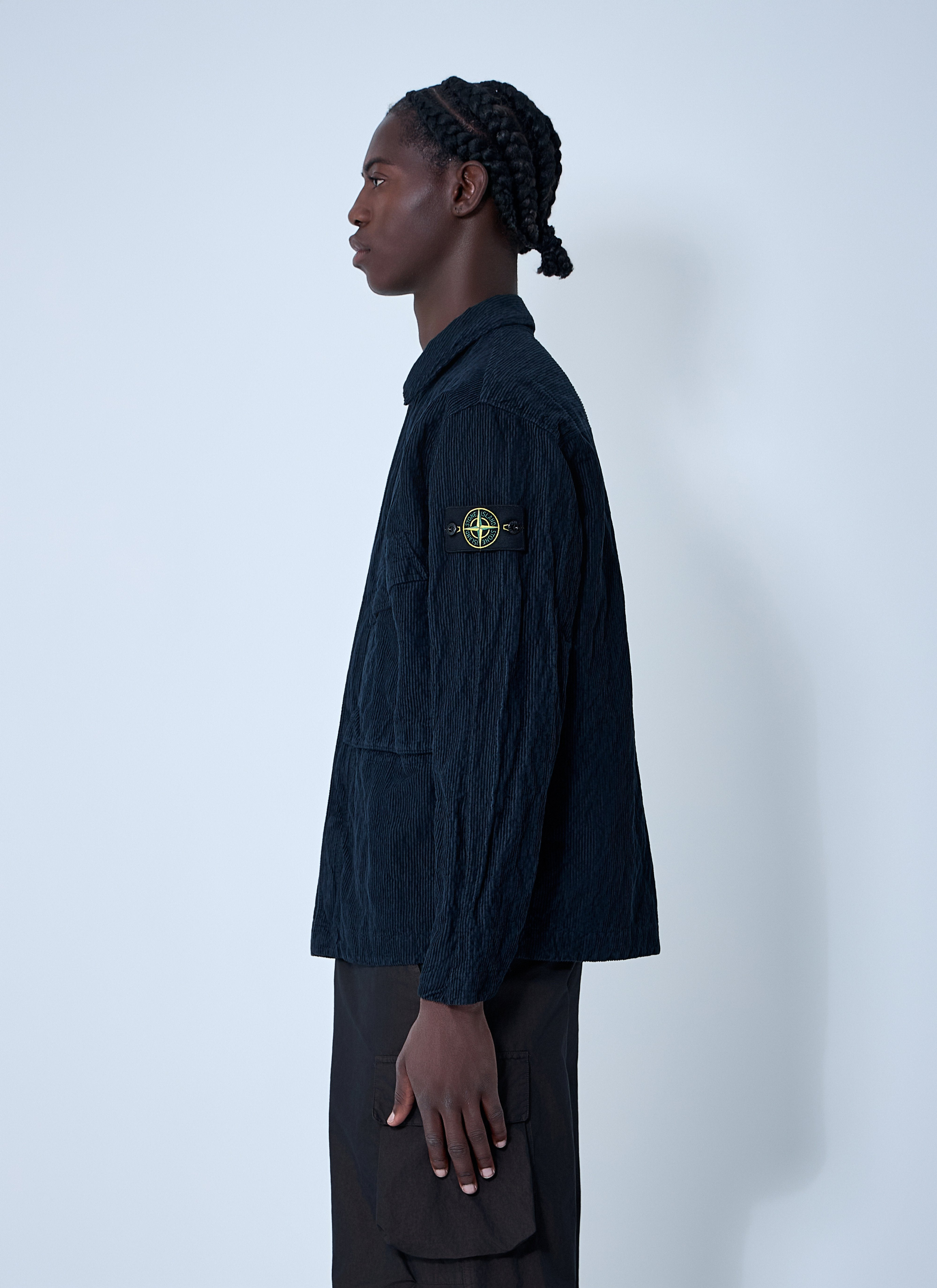 Stone Island Men Logo Motif Corduroy Shirt - 3
