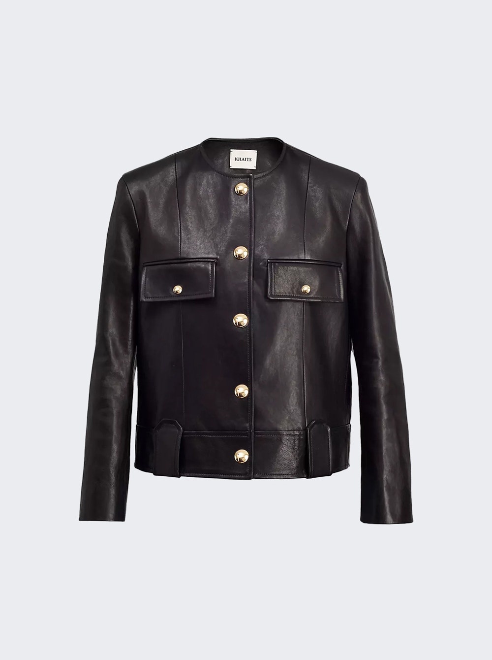 Cropped Laybin Leather Jacket Black - 1