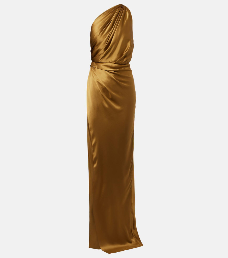Draped silk satin gown 1