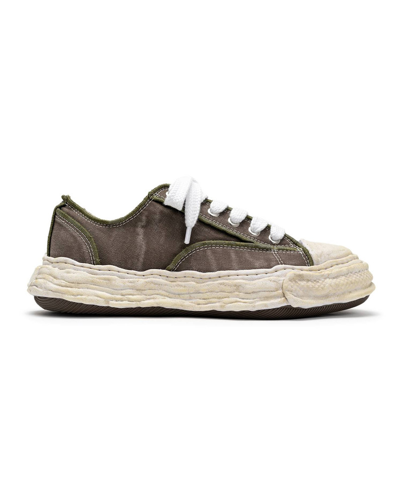 "PETERSON23" OG Sole Vintage Effect Embroidered Canvas Low-top Sneaker 4