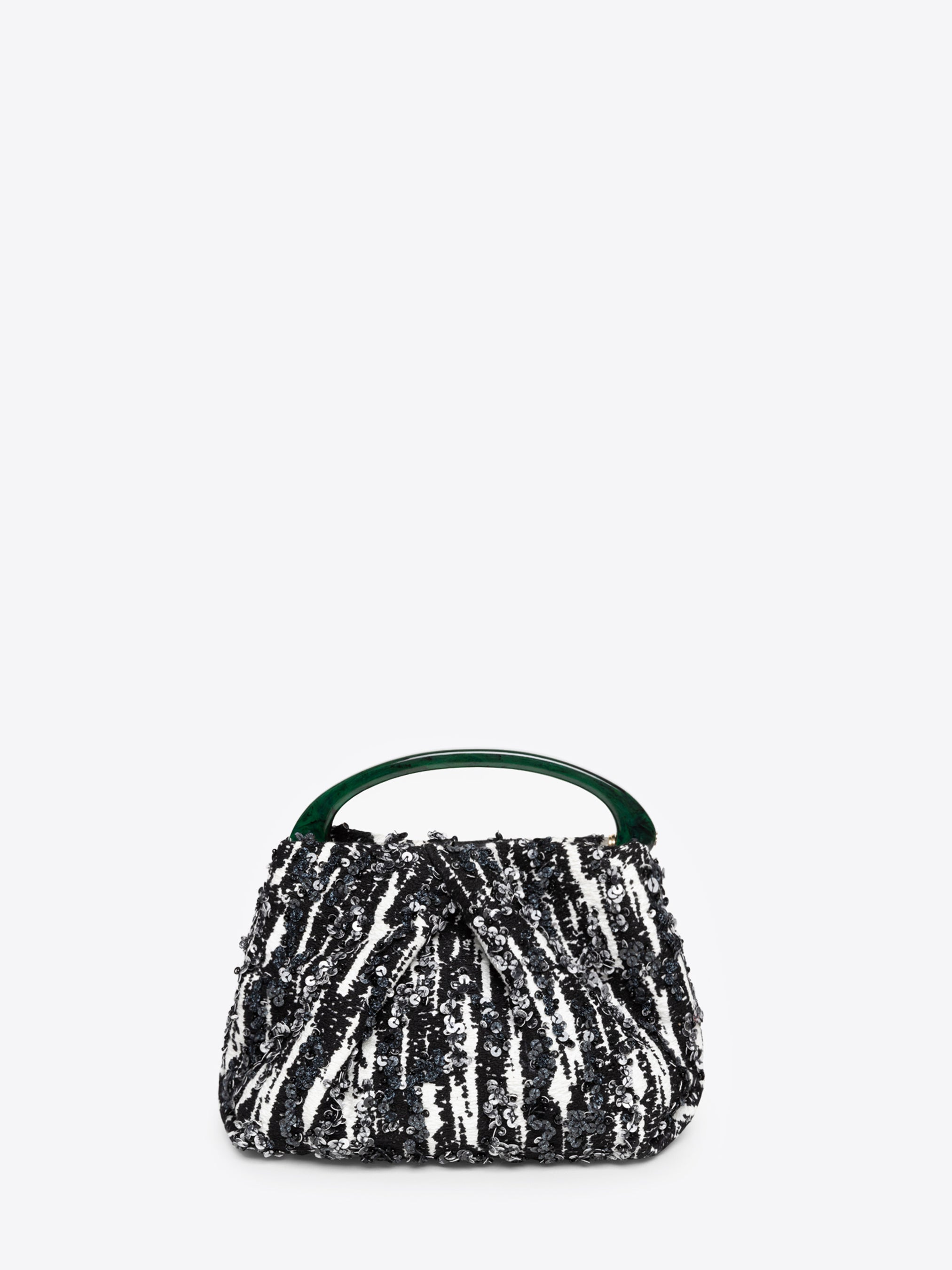 SMALL PLEATED JACQUARD BAG - 4