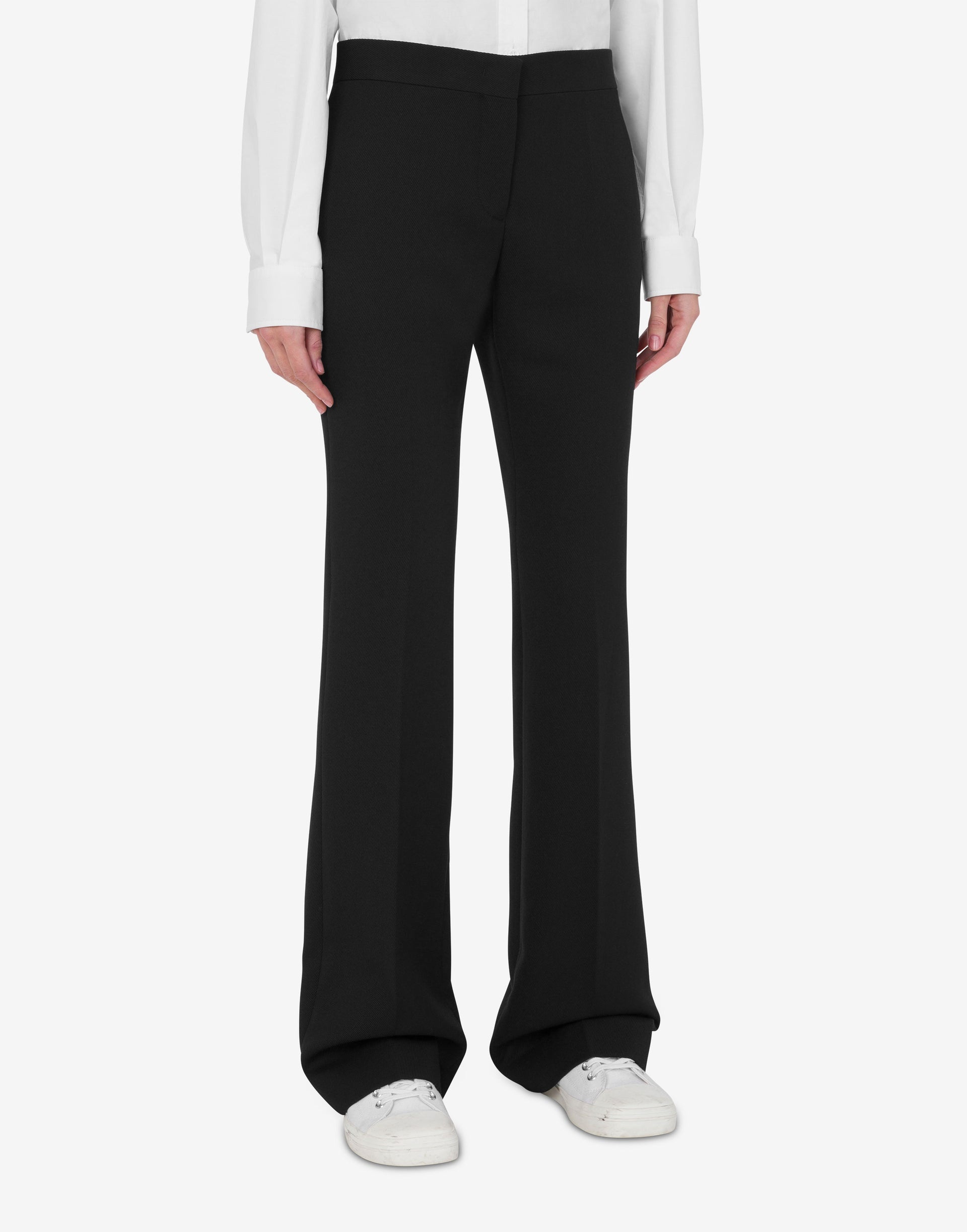 DIAGONAL WOOL-BLEND AND NYLON PANTS - 1