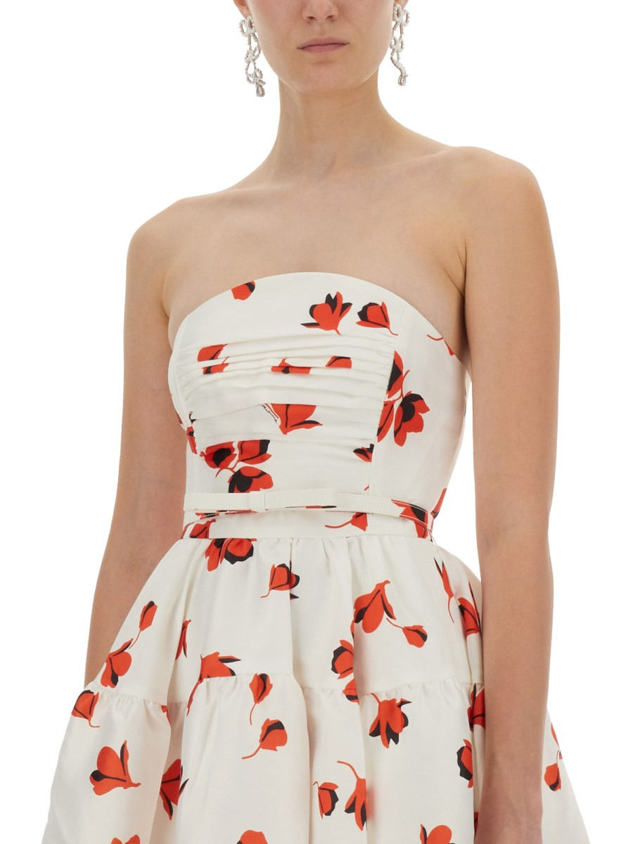 TAFFETA MIDI DRESS WITH FLORAL PRINT - 2