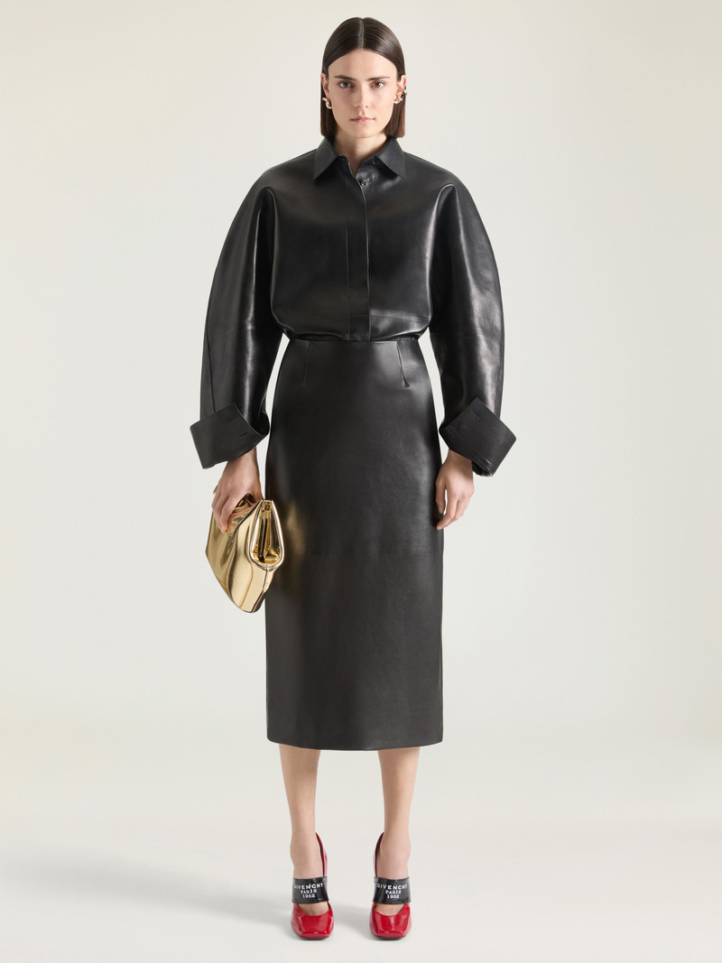 Givenchy MIDI PENCIL SKIRT IN LEATHER outlook