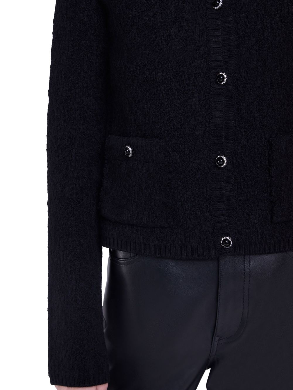 textured button-up cardigan - 4