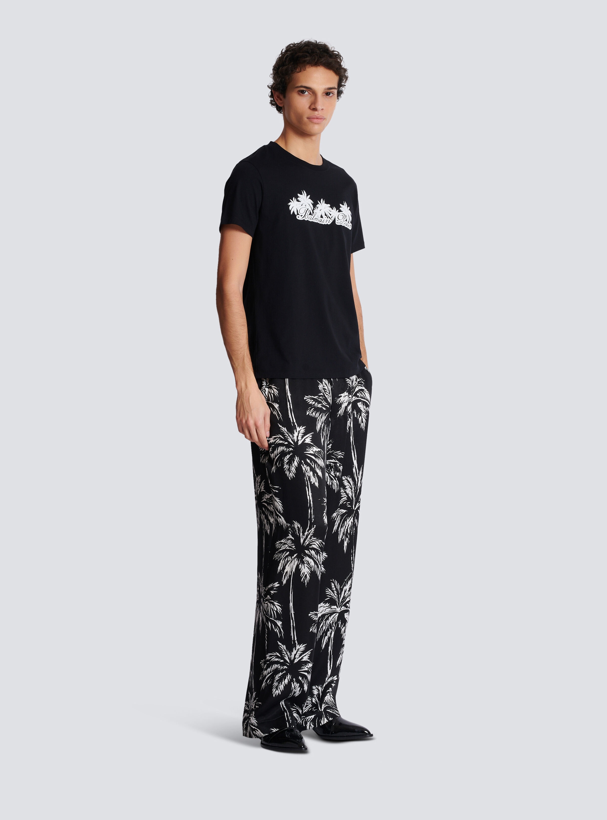 T-shirt with palm tree Balmain Signature print - 3