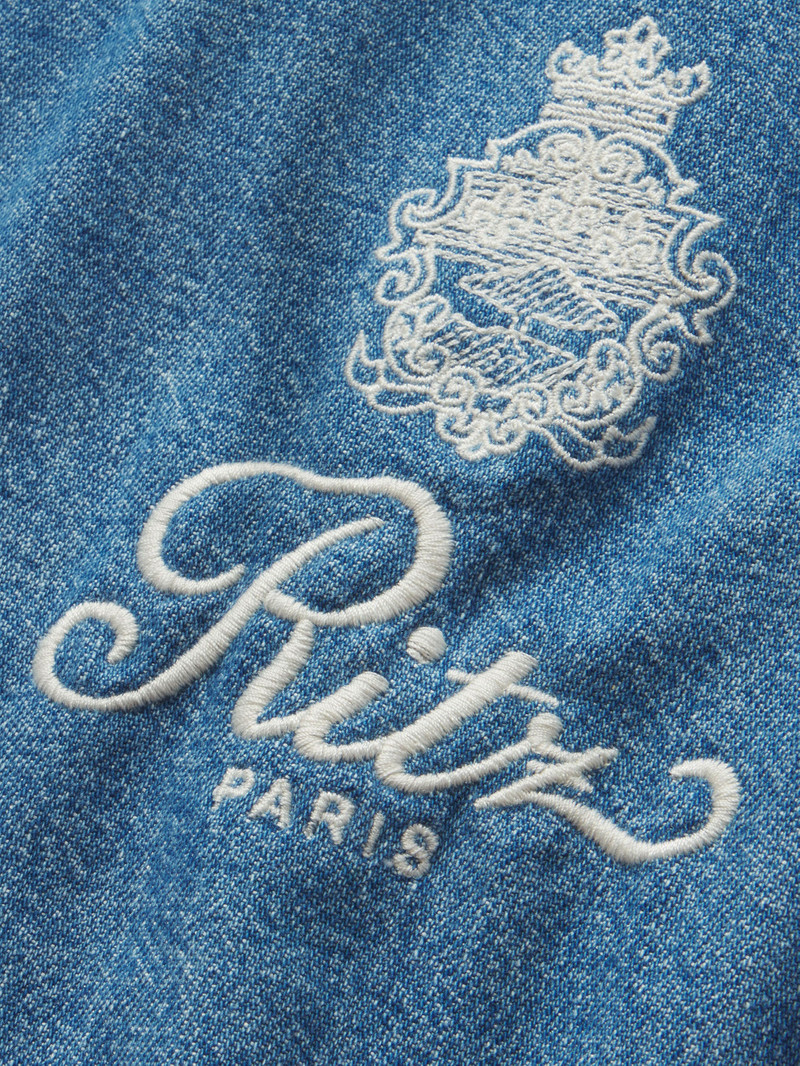 FRAME Ritz Embroidery Denim Shirt in District outlook