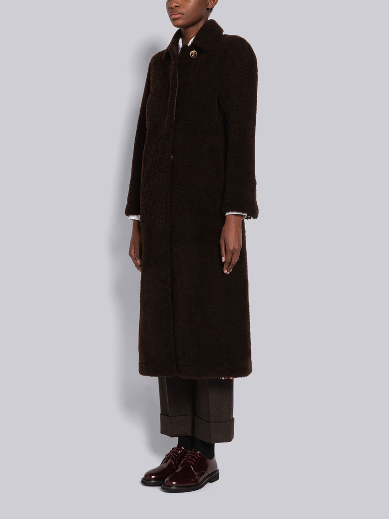 Thom Browne Dyed Shearling Elongated Bal Collar Overcoat outlook