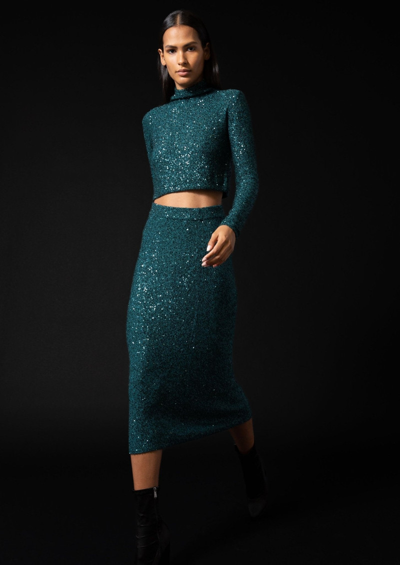 LAPOINTE Cashmere Sequin Cropped Top outlook