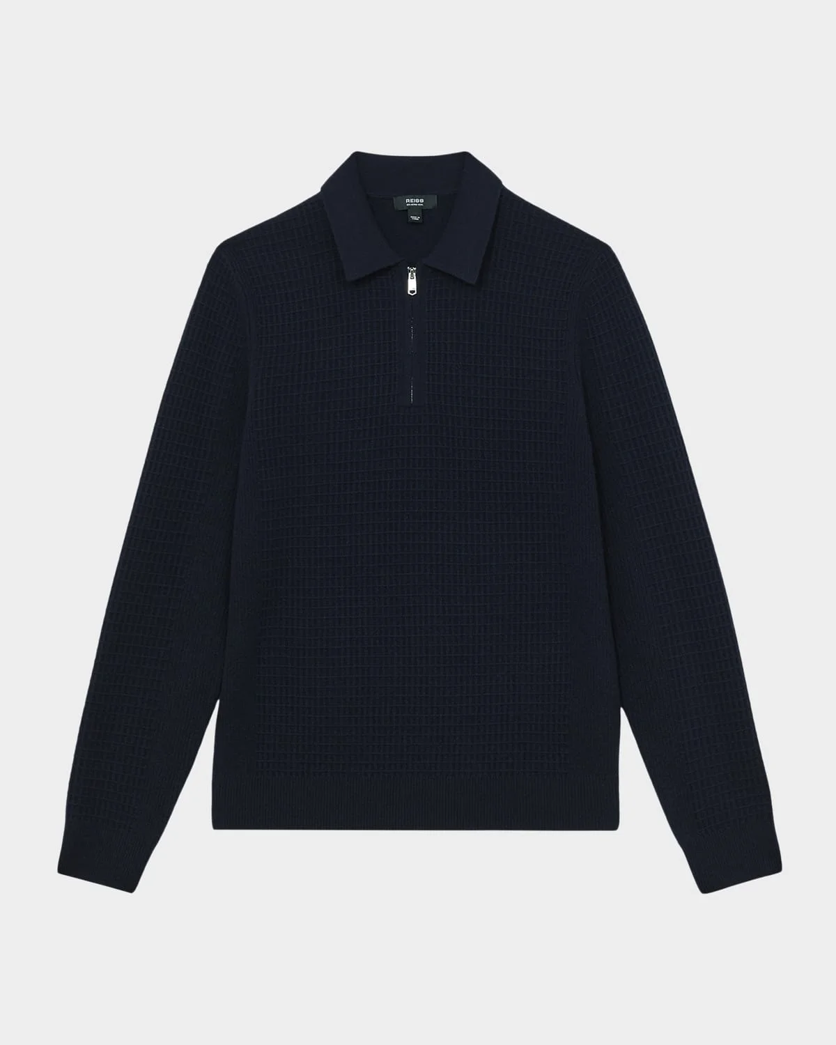 Men's Hamilton Wool Waffle-Knit Half-Zip Polo Shirt - 1
