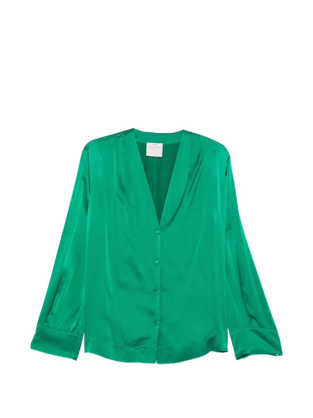 V-neck satin-finish shirt - 1