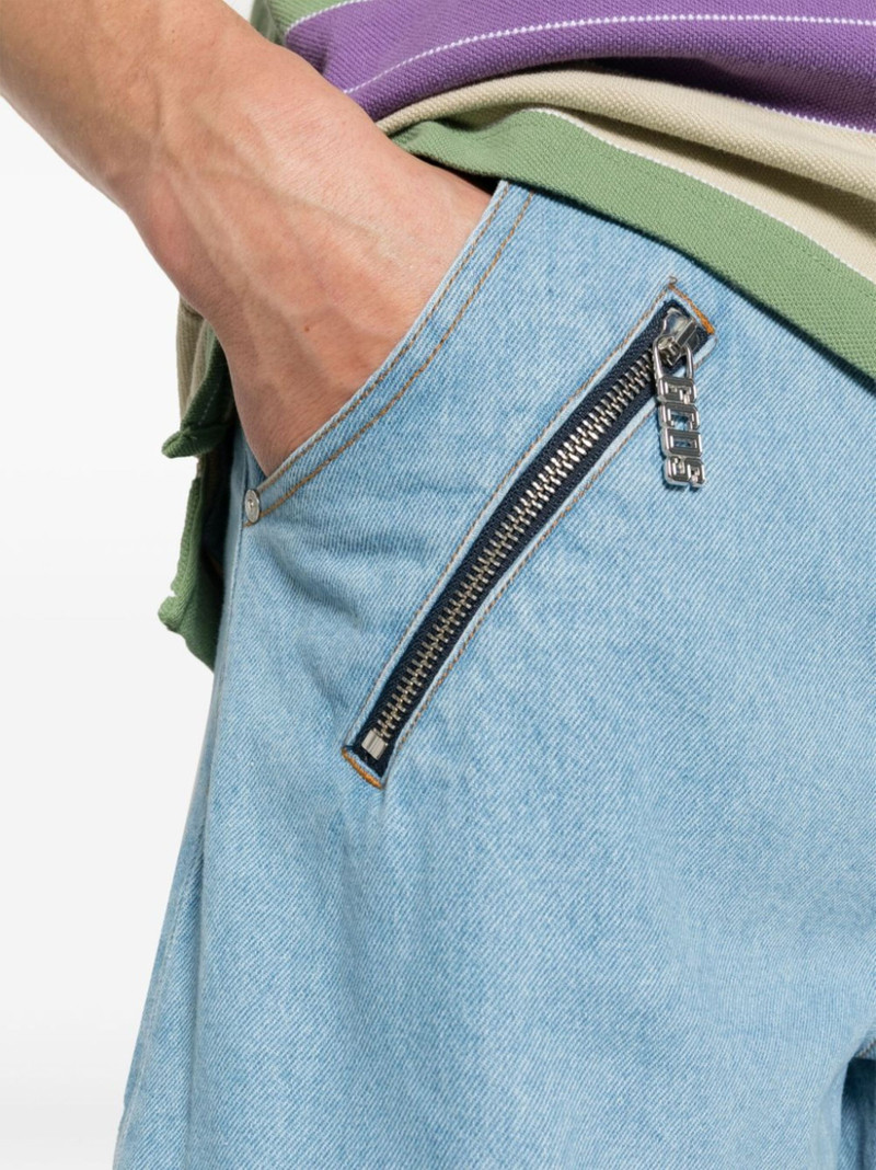 logo-plaque denim shorts 5