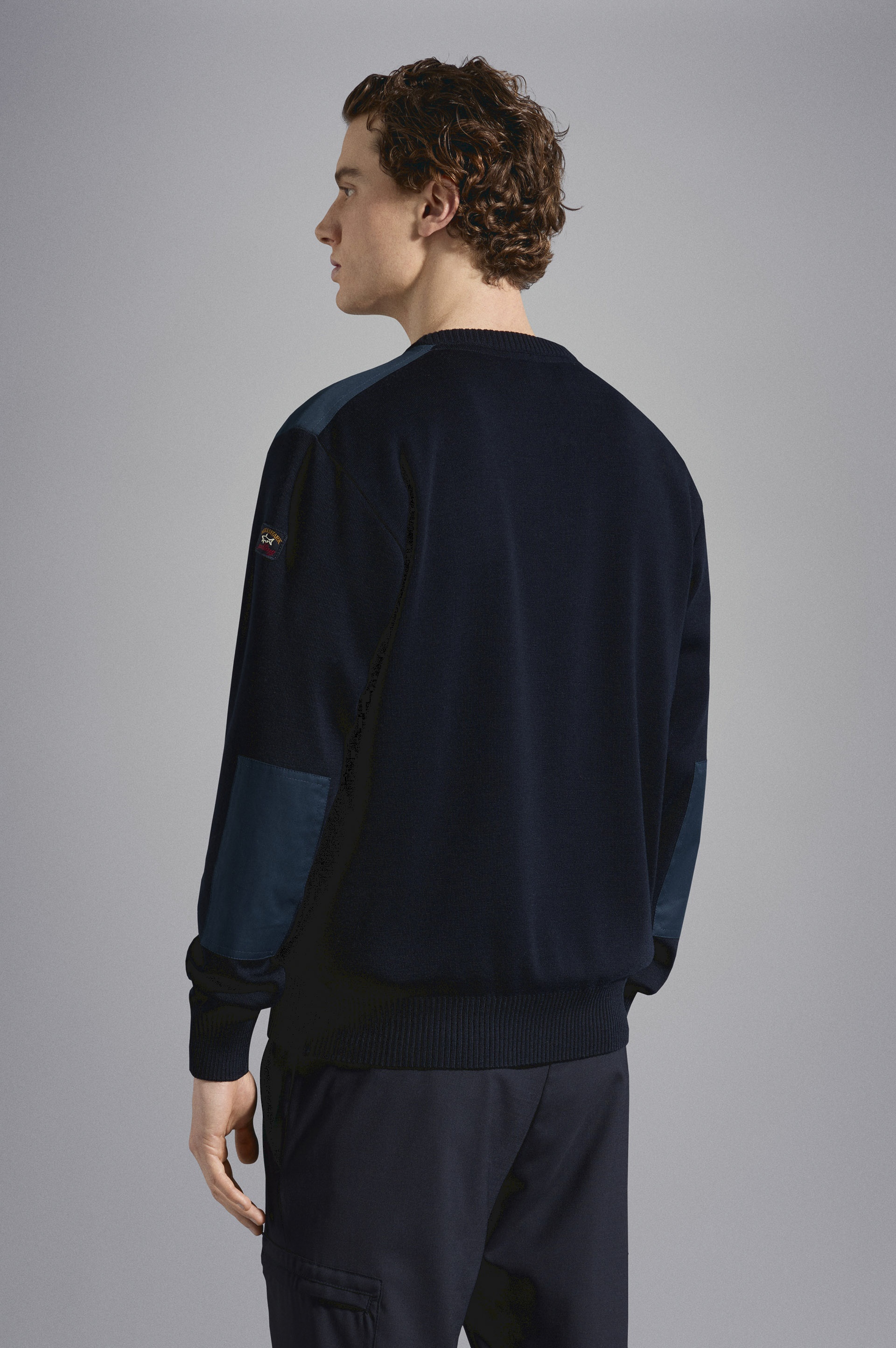 WOOL CREW NECK WITH ICONIC BADGE - 3