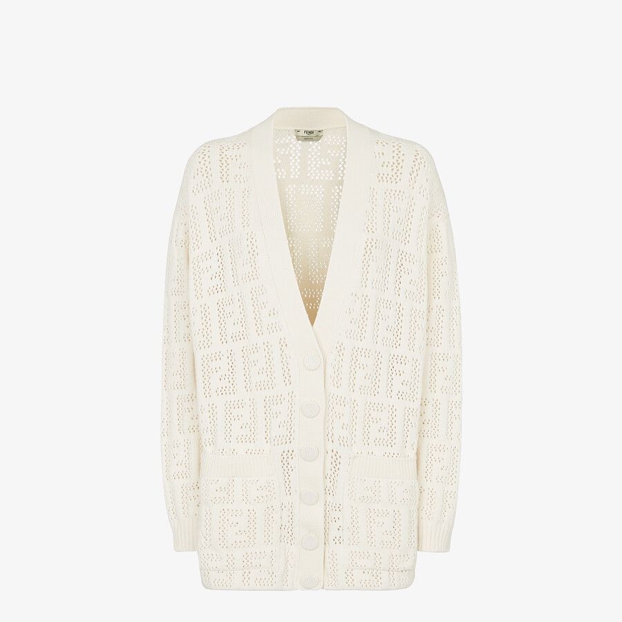White cotton cardigan - 1