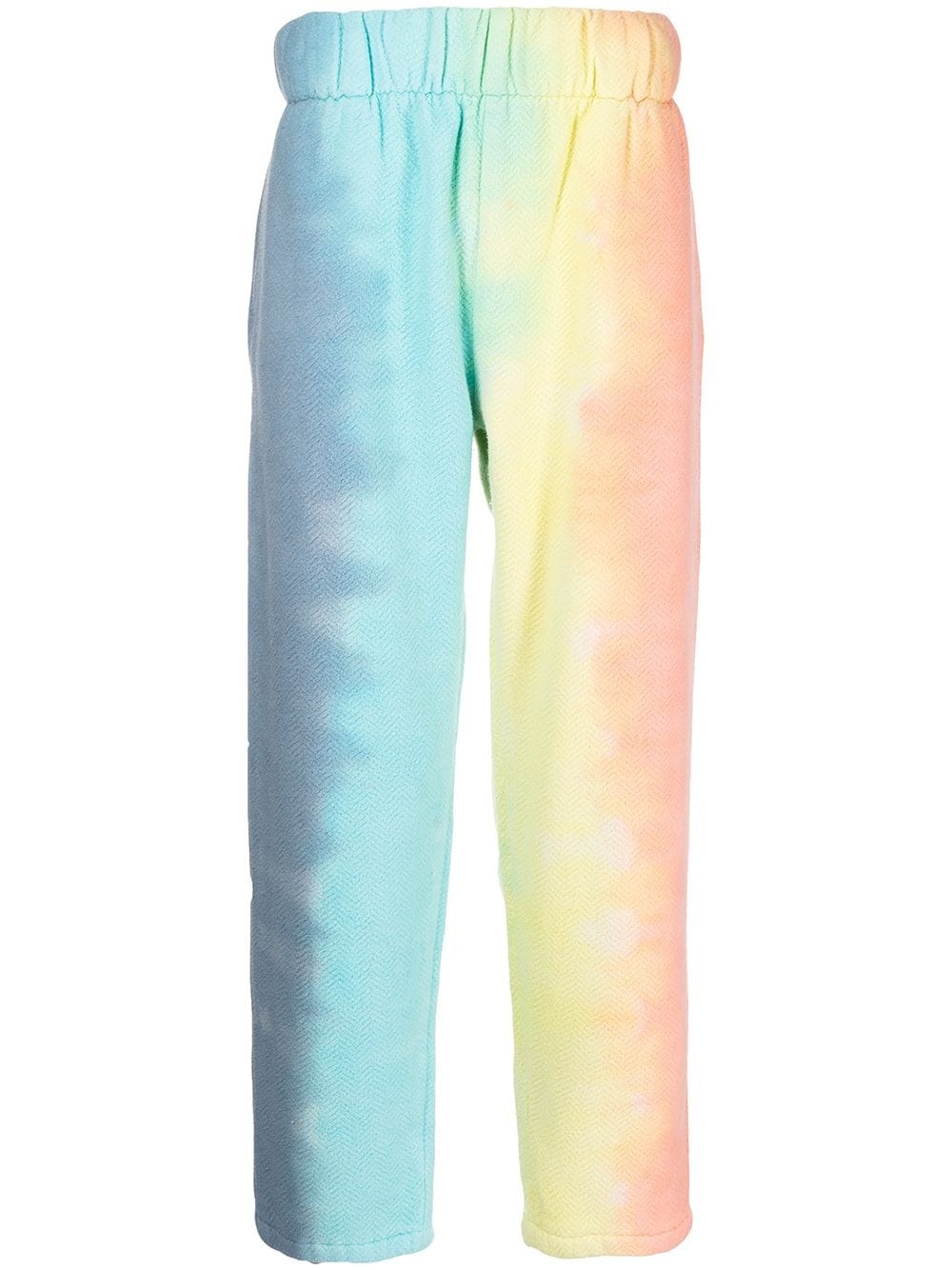 colour-block tie-dye trousers - 1