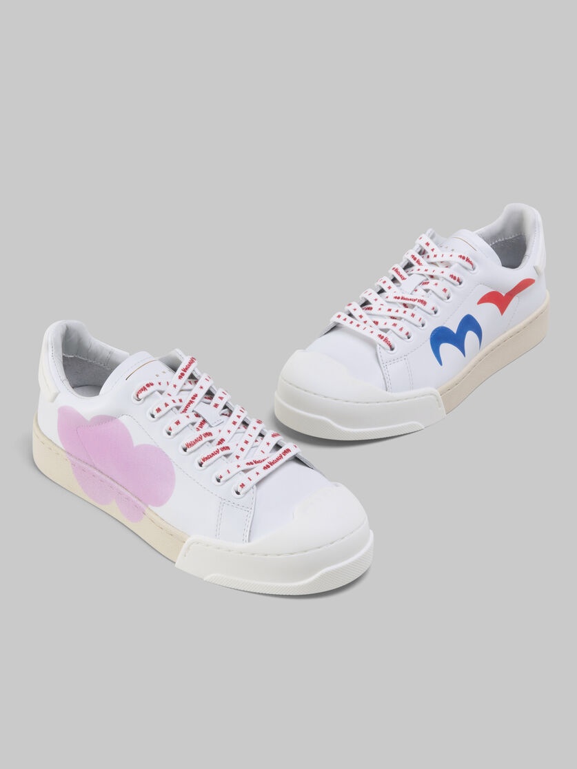 MARNI X NO VACANCY INN - DADA BUMPER SNEAKER IN WHITE PRINTED LEATHER - 5