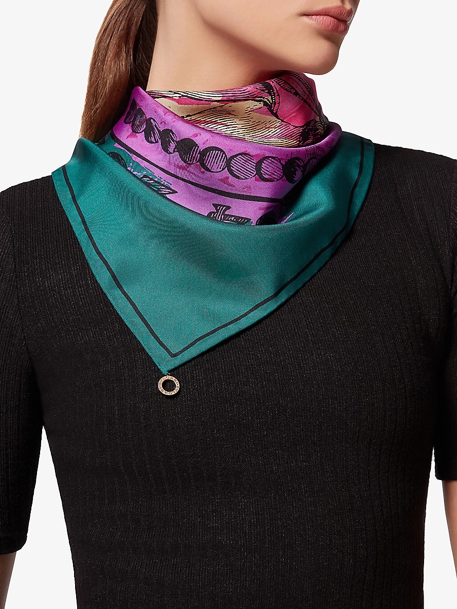 AVGVSTVS graphic-print silk-twill scarf - 2